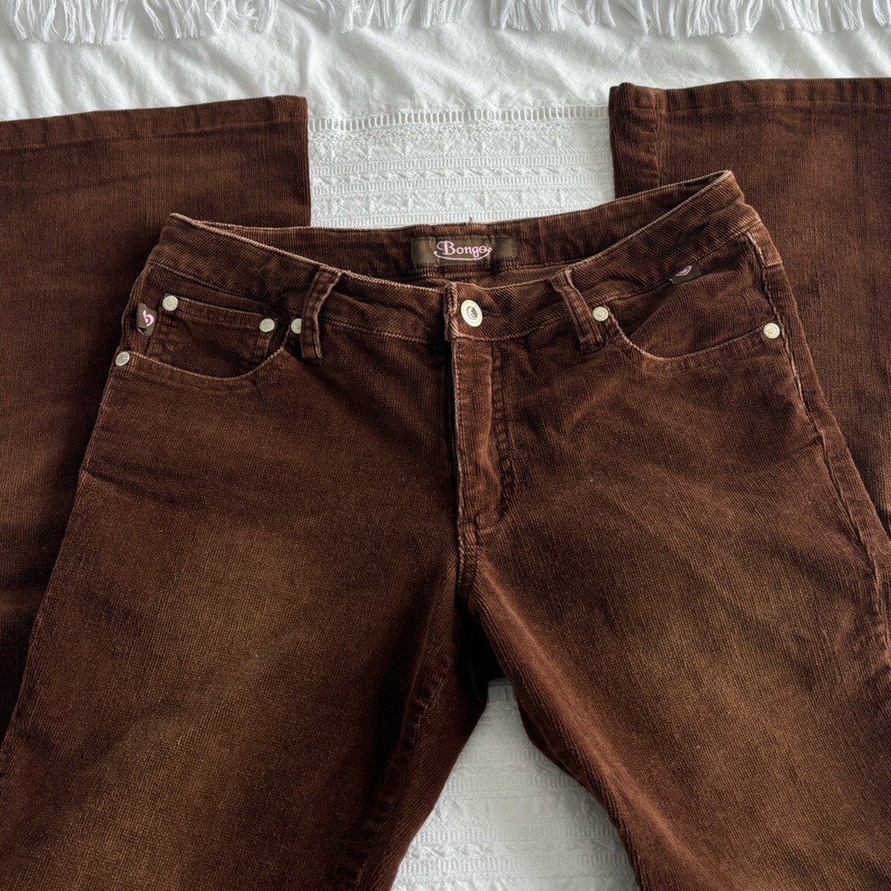 BONGO Women's Flared Brown Corduroy  Jeans